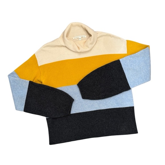 A1. Veronica Beard Faber Color Blocked Sweater Knit Cashmere - Picture 2 of 10